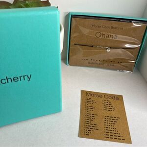 L cherry Ohana Morse code bracelet